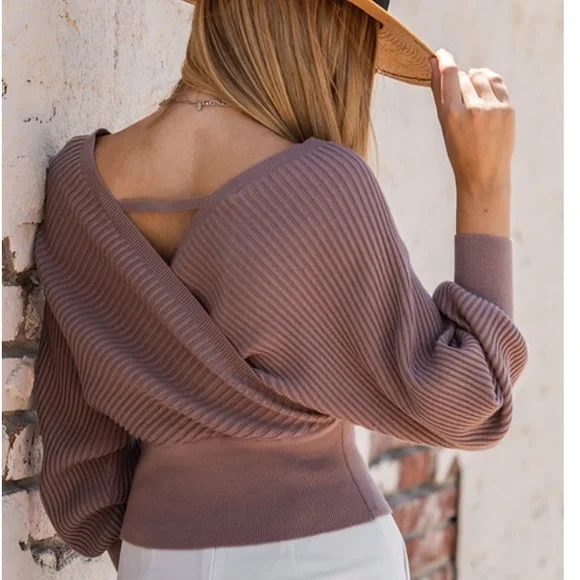 Hope Horizon Purple Wrap Knit Top - Picture 11 of 14